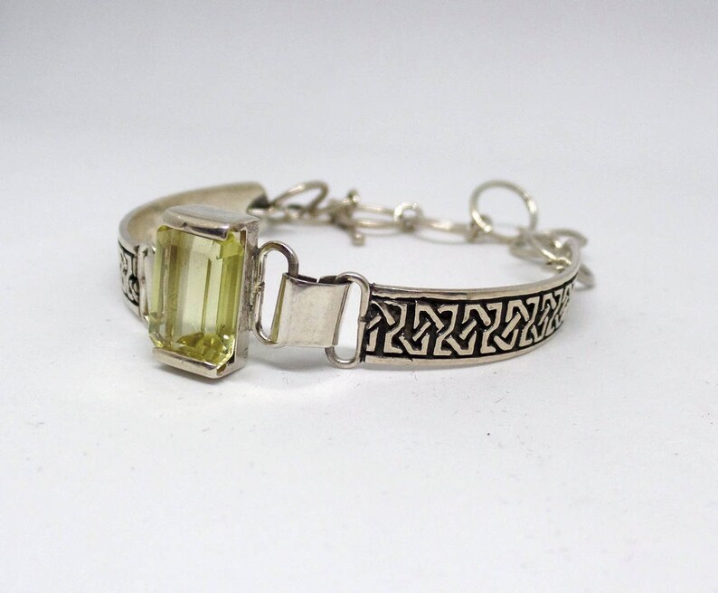 Celtic November Birthstone 1535 Ladies Citrine Citrine Bracelet Jewelry Sterling Silver Citrine Link Bracelet Ladies Citrine Bracelet