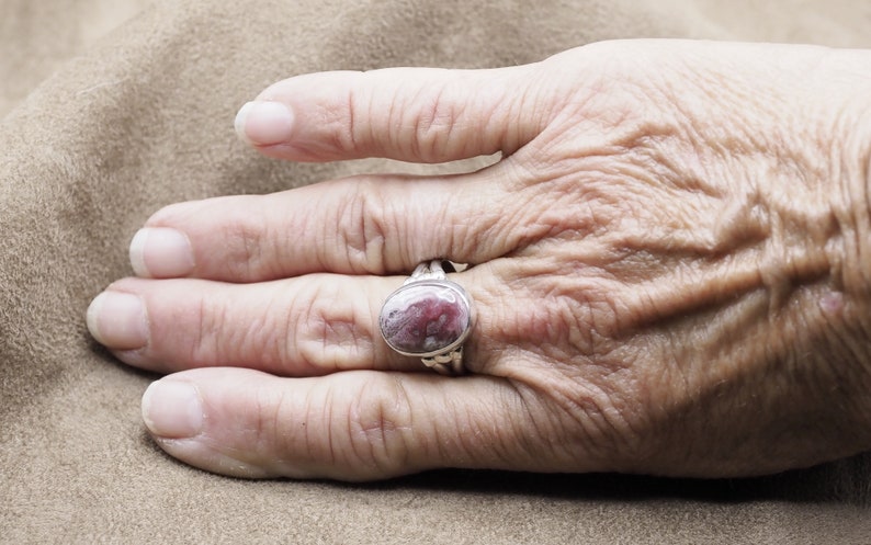 Laguna Lace Agate Ring, Ladies Agate Ring, Sterling Agate Ring, Silver Laguna Lace Agate Ring, 925, Gift For Her, Under 70 Dollars, 1493 image 5