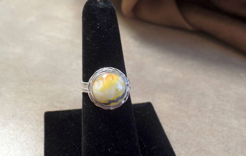 Ladies Jasper Ring 1228 Under 75 Sterling Silver Jasper Womens Jasper Ring Bumble Bee Jasper Ring 925 Bumble Bee Jasper Jewelry
