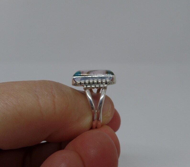 Ladies Turquoise Turquoise Ring Opal Turquoise Ring 1901 Combo Ring Sterling Silver Ladies Opal Peruvian Opal Multi Stone Ring