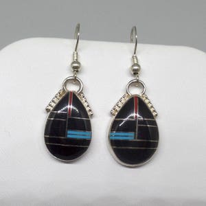 Multi Stone Earrings, Sterling Silver Inlay Earrings, Under 75, 925, Silver Multi Stone, Mosaic, Sterling Multi Stone, Gift For Her,1522