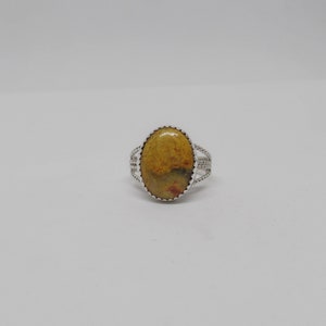 Mustard Jasper Ring, Ladies Jasper Ring, Sterling Silver Jasper,  Gift For Her, Under 75, Jasper Ring, Mustard Jasper Jewelry, 1810