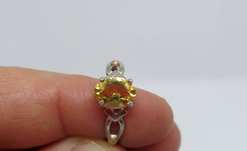 Citrine Ring, Sterling Silver Citrine Ring, November Birthstone, Under 75, Ladies Citrine Ring, 925, 1.5 Carat Citrine, Gift For Her, 1481 image 7