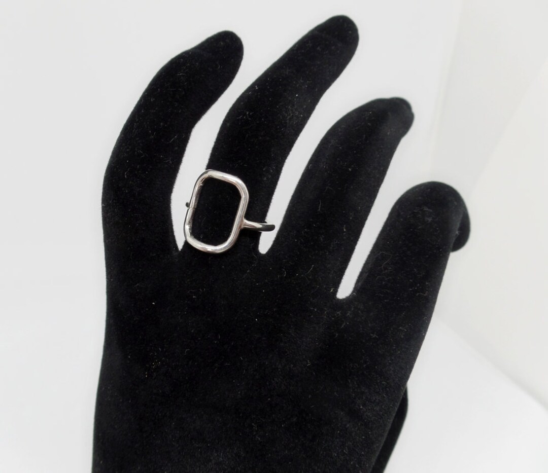 Rectangle Open Ring, Wire Ring, Sterling Silver Open Wire Ring,under 50 ...