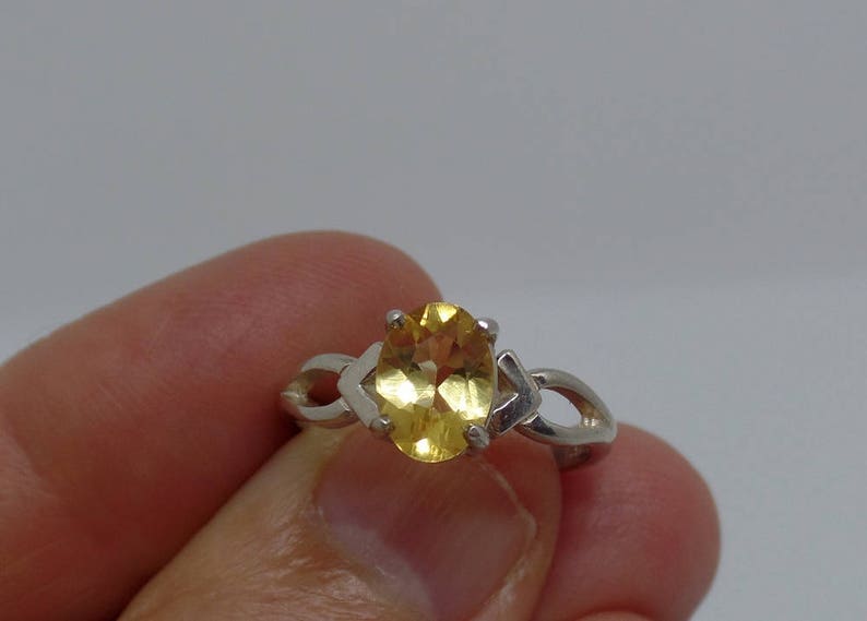 Citrine Ring, Sterling Silver Citrine Ring, November Birthstone, Under 75, Ladies Citrine Ring, 925, 1.5 Carat Citrine, Gift For Her, 1481 image 2