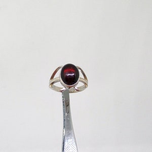 Garnet Cabochon Ring, Silver Garnet Ring, Ladies Garnet Ring, Sterling Silver Garnet Ring, Size 7, Gift For Her, 925, Under 75, 1711