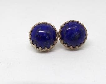 Lapis Lazuli Earrings, Lapis Post Earrings, Sterling Silver Lapis Earrings, Ladies Lapis Earrings, Blue Lapis, Denim Lapis, Under 75, X1018