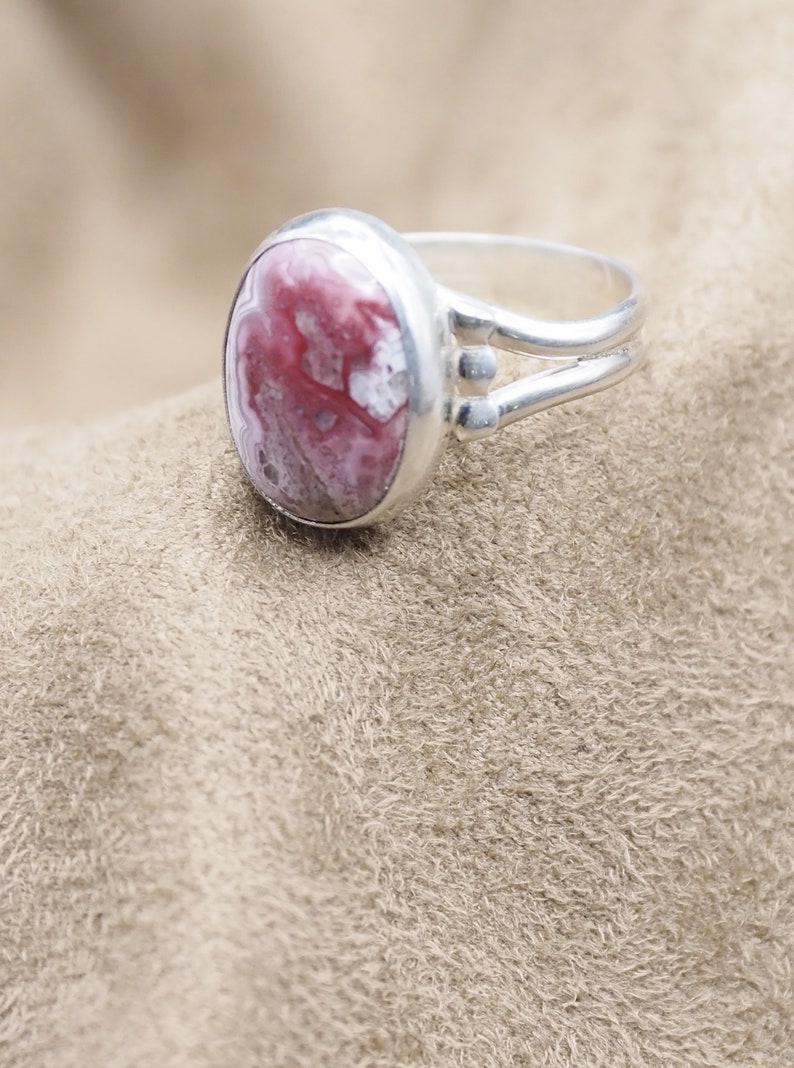 Laguna Lace Agate Ring, Ladies Agate Ring, Sterling Agate Ring, Silver Laguna Lace Agate Ring, 925, Gift For Her, Under 70 Dollars, 1493 image 3