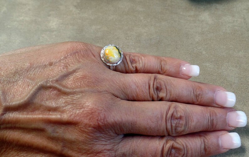 Ladies Jasper Ring 1228 Under 75 Sterling Silver Jasper Womens Jasper Ring Bumble Bee Jasper Ring 925 Bumble Bee Jasper Jewelry