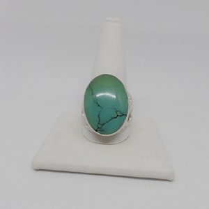 Mens Turquoise Ring, Green Turquoise Ring, Sterling Silver Turquoise, Gift For Him, Size 12,  Mens Ring, Silver Ring, Green Turquoise, 1825