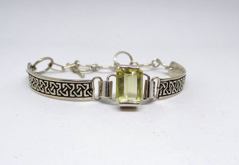 Celtic November Birthstone 1535 Ladies Citrine Citrine Bracelet Jewelry Sterling Silver Citrine Link Bracelet Ladies Citrine Bracelet