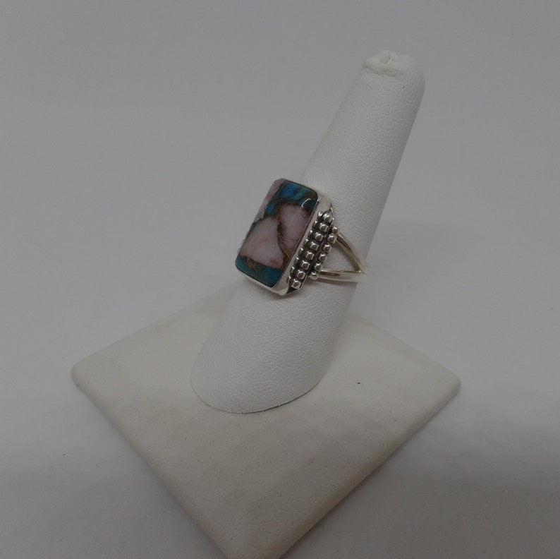 Ladies Turquoise Turquoise Ring Opal Turquoise Ring 1901 Combo Ring Sterling Silver Ladies Opal Peruvian Opal Multi Stone Ring