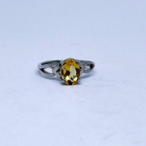 Citrine Ring, Sterling Silver Citrine Ring, November Birthstone, Under 75, Ladies Citrine Ring, 925, 1.5 Carat Citrine, Gift For Her, 1481 image 1