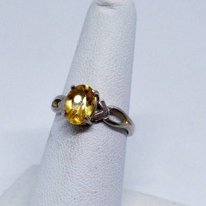 Citrine Ring, Sterling Silver Citrine Ring, November Birthstone, Under 75, Ladies Citrine Ring, 925, 1.5 Carat Citrine, Gift For Her, 1481 image 3