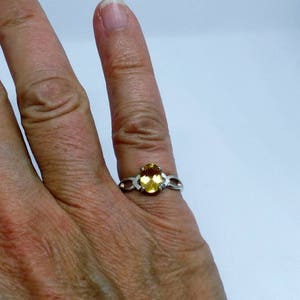 Citrine Ring, Sterling Silver Citrine Ring, November Birthstone, Under 75, Ladies Citrine Ring, 925, 1.5 Carat Citrine, Gift For Her, 1481 image 5