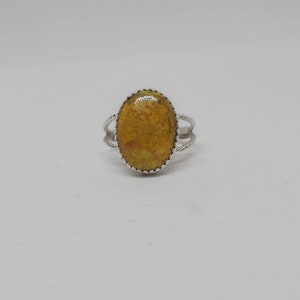 Mustard Jasper Ring, Ladies Jasper Ring, Sterling Silver Jasper Ring, Size 8,. Under 75, Gift For Her, 1806
