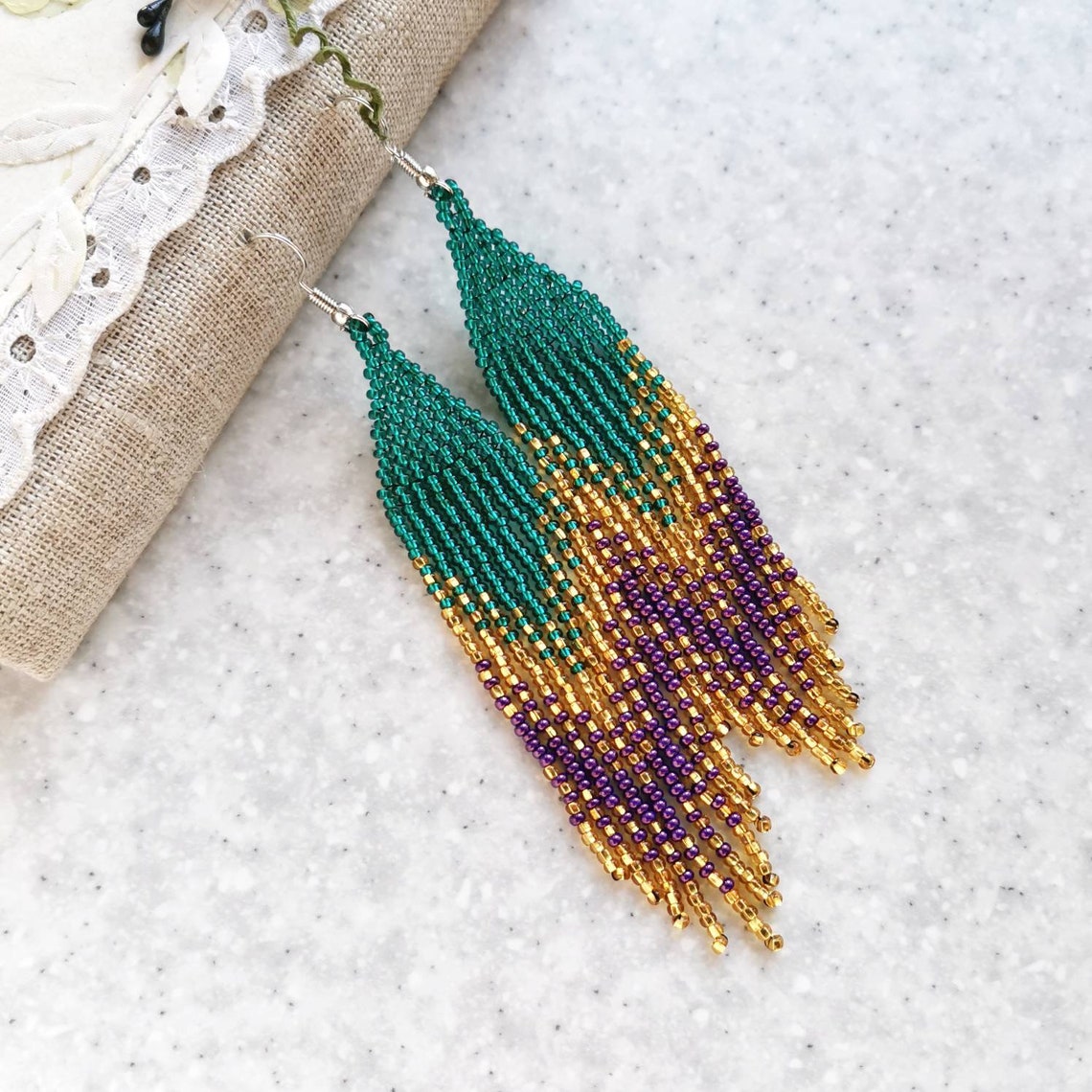 mardi gras beaded earrings wholesale