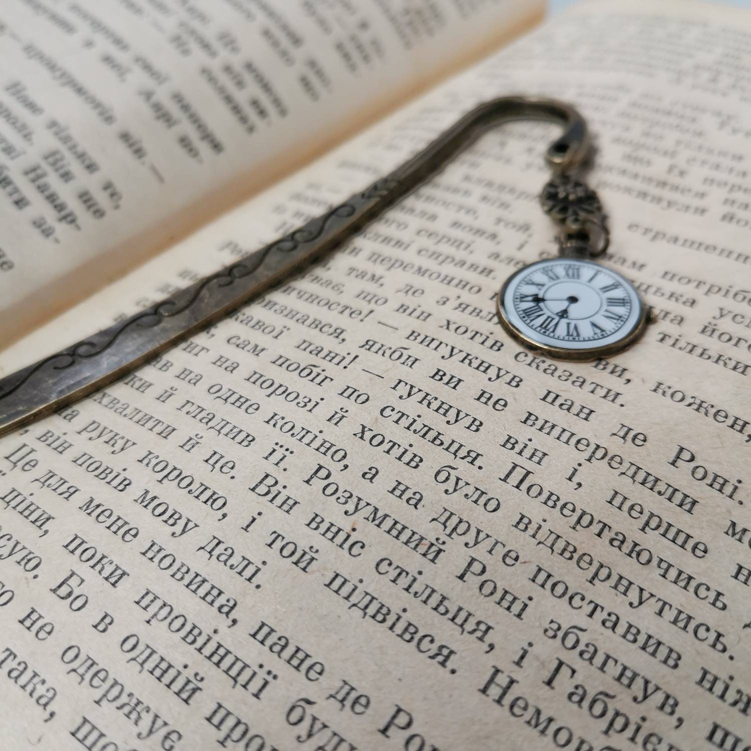 Dark Academia Bookmark Charm Clock Antique Bookmark Etsy