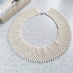 Ruth Bader Ginsburg collar necklace RBG dissent collars Fake pearl necklace for mom Wide ivory seed bead necklace Women hystory month