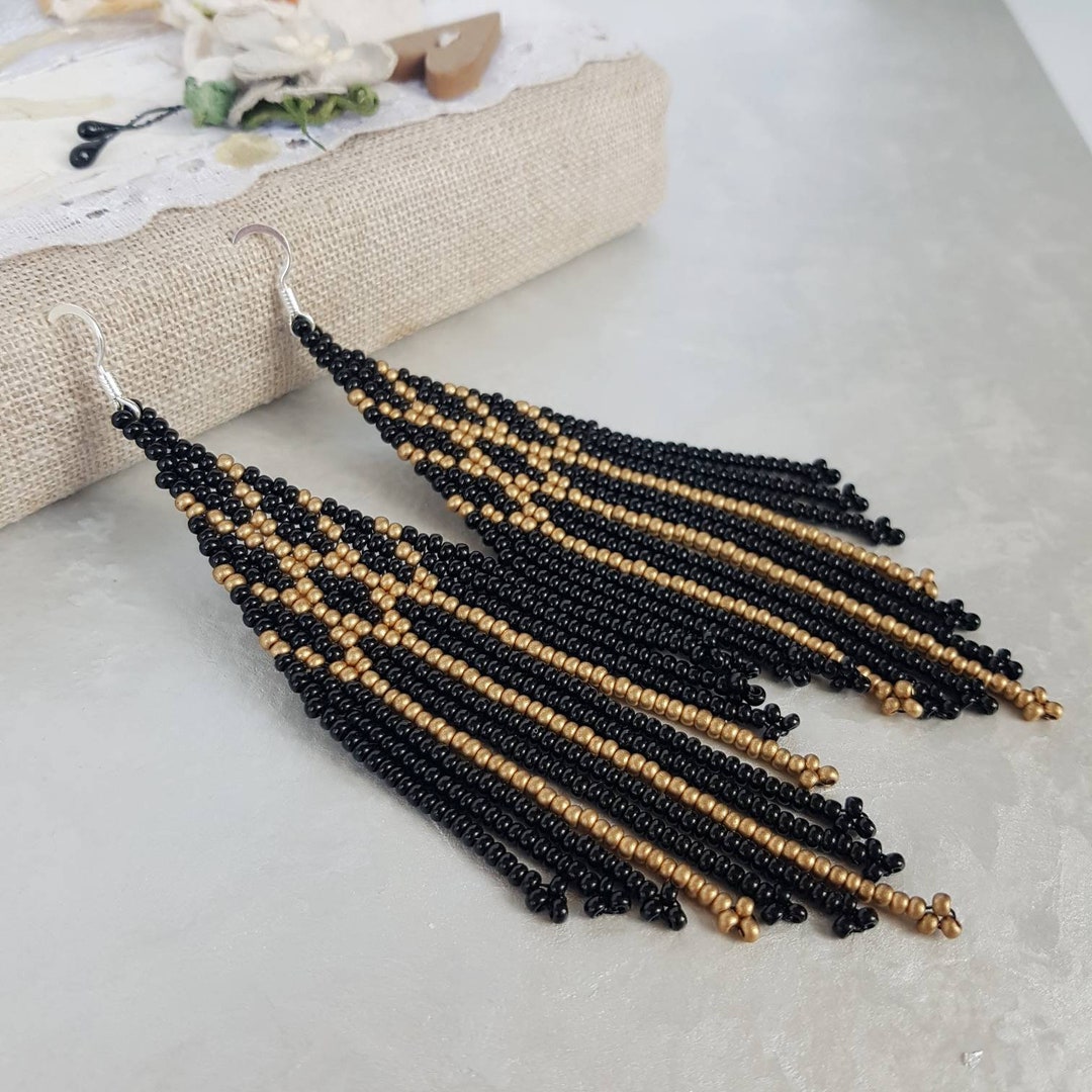 Boucles d’Oreilles en Or Ornées de Perles Noires main image 0