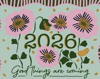 2026 Printable Floral Calendar + Weekly List