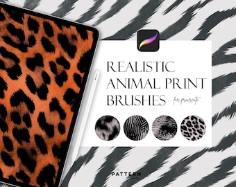 40 Animal Print Brushes For Procreate | Animal Skin Textures | leopard, tiger, zebra and more!