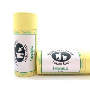 Lemongrass Goat Milk Lotion Stick  All Natural Sensitive Skin Essential Oils Eczema No Palm Oil Eco Friendly Packaging Travel Stocking