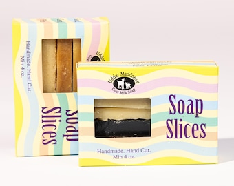 Goat Milk Soap Slices, Assorted Handmade Soap Sampler, Travel Size Mini Soap Bars, 4 oz Assortment