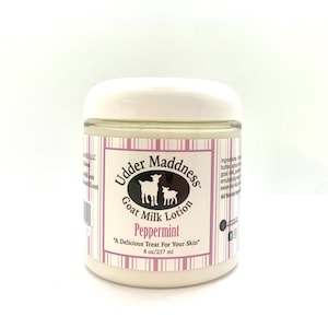 Peppermint Goat Milk Lotion Hand and Body Sensitive Skin Body Butter Moisturizing Dry Skin Lotion Natural Skin Care Softening  8oz