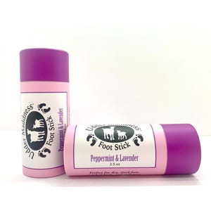 Lavender Peppermint Moisturizing  Foot Stick  All Natural Dry Feet Cracked Heels Essential Oils Eco Friendly Packaging