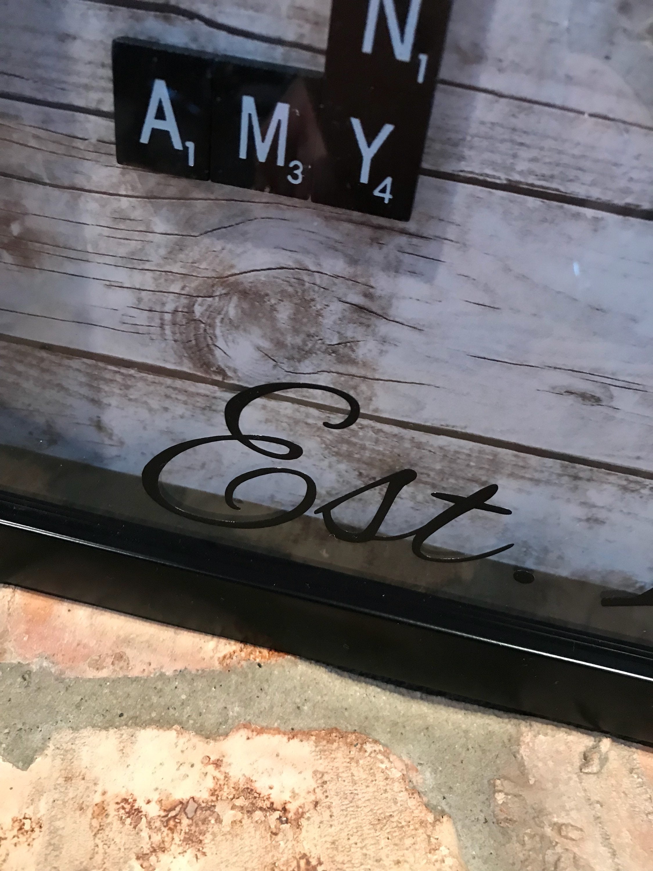 Custom Order Personalized Family Shadowbox Frame Letter Tiles Black