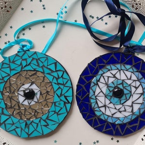 Handcrafted Evil Eye Mosaic Charm – A Symbol of Protection and Positivity