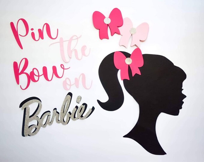 Pin the Bow on Barbie/ Barbie Party/barbie Party Game/party - Etsy