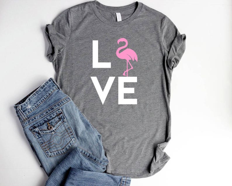 Flamingo Shirt LOVE Womens Pink Flamingo Party Shirts Flamingo - Etsy
