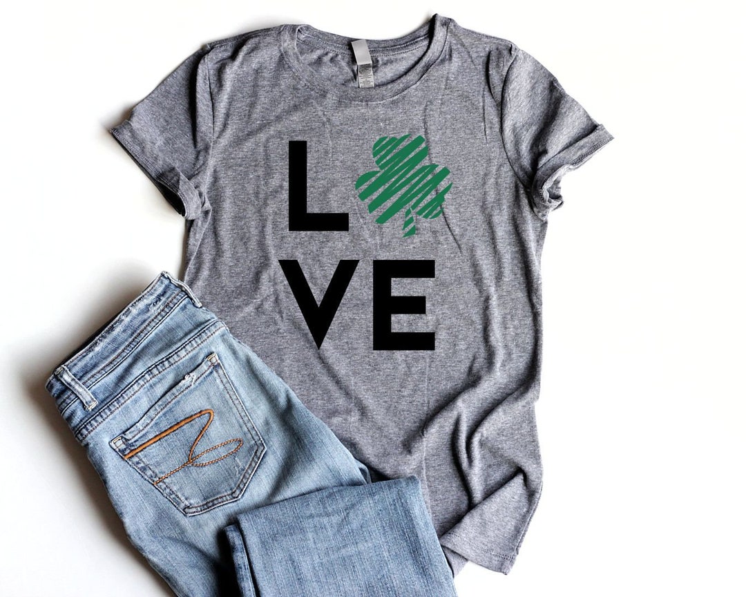 LOVE Shamrock Shirts Junior Fitted Shirt Four Leaf Clover - Etsy