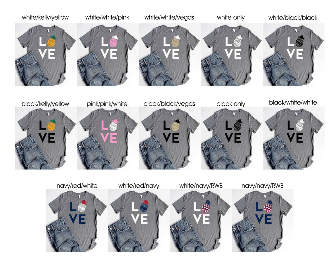Small Love Shirt - Pineapples on Black main image 0