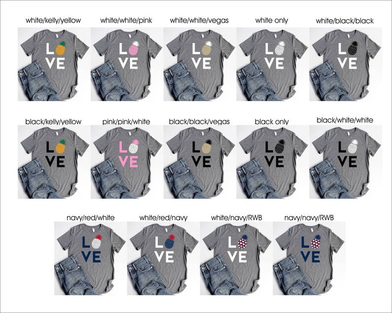 Small Love Shirt - Pineapples on Navy