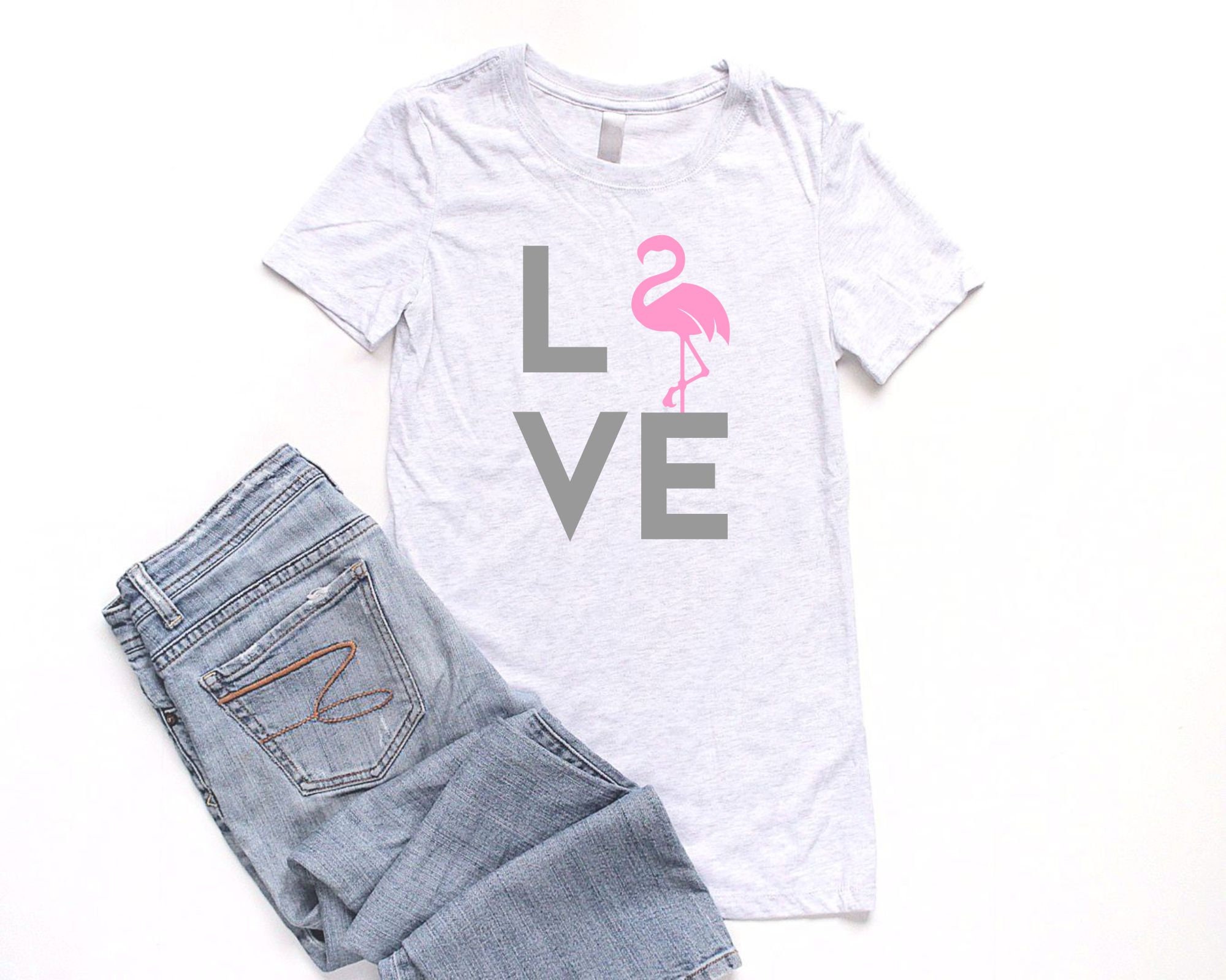 Flamingo Shirt LOVE Junior Fitted Pink Flamingo Party Shirts - Etsy