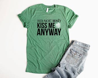 St Patricks Day Shirt Unisex Kiss Me I'm Irish Shirt St Patricks Day Tee Shamrock Womens Shirts St Pattys Day Shirt Women Cute Irish T Shirt