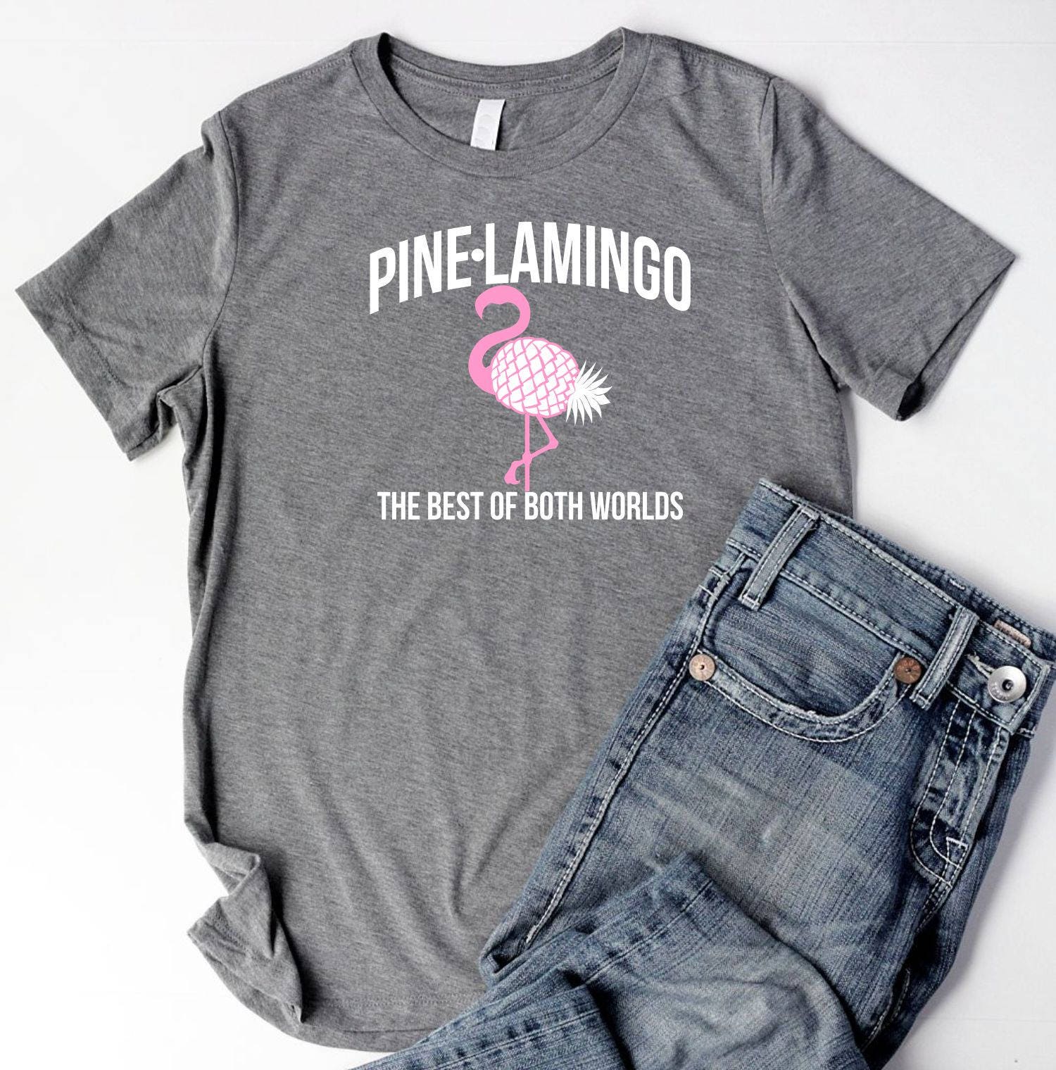 White Flamingo Pineapple Print Sweatshirt