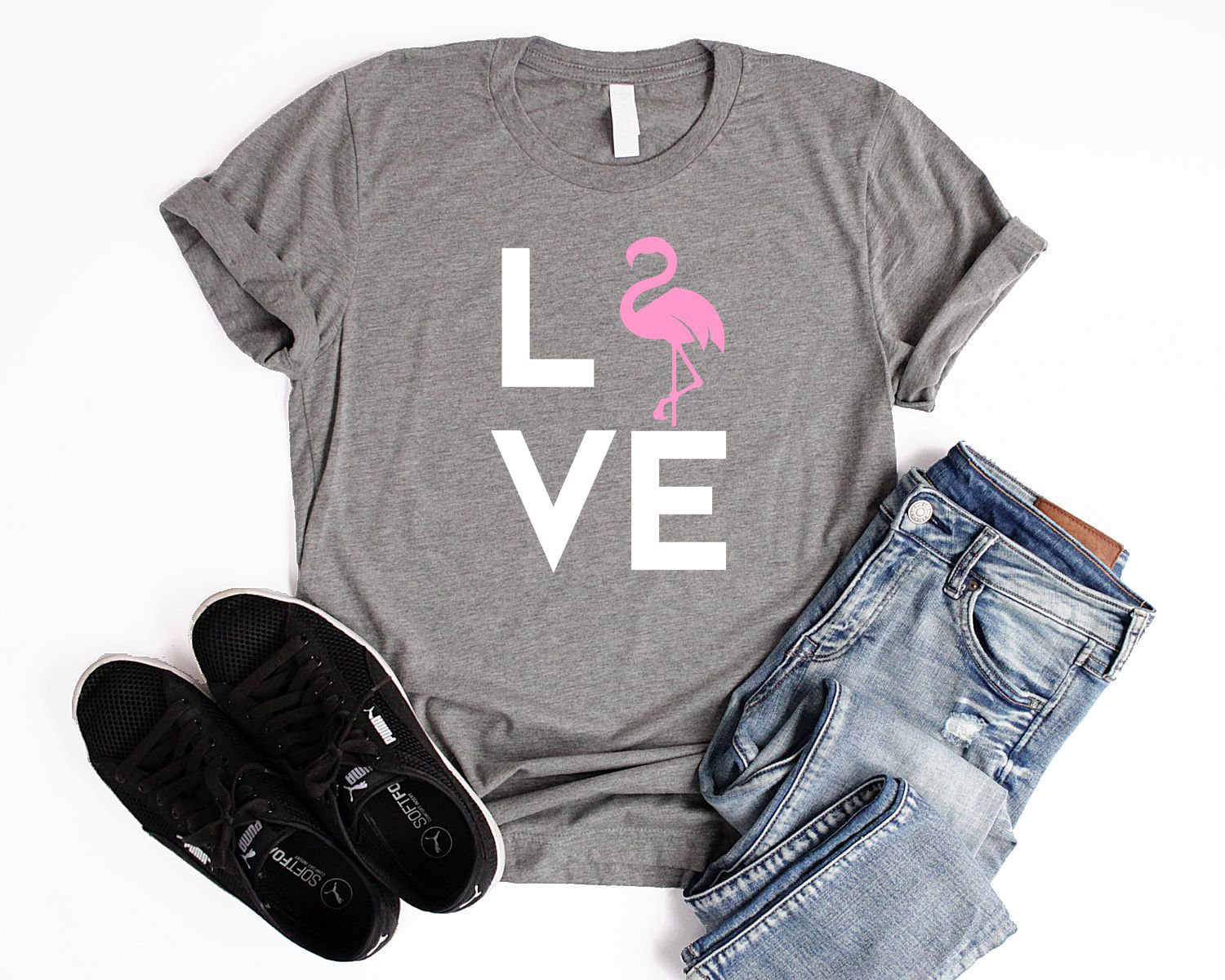 Flamingo Shirt LOVE Unisex Pink Flamingo Party Shirt Flamingo - Etsy