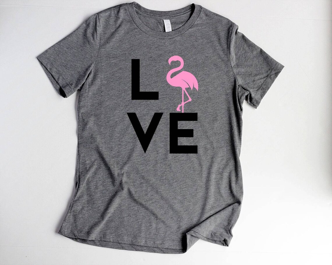 Flamingo Shirt LOVE Womens Pink Flamingo Party Shirts Flamingo | Etsy
