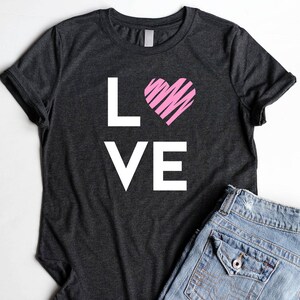 Valentine Shirts Love Shirt Junior Fitted Heart Shirts for - Etsy