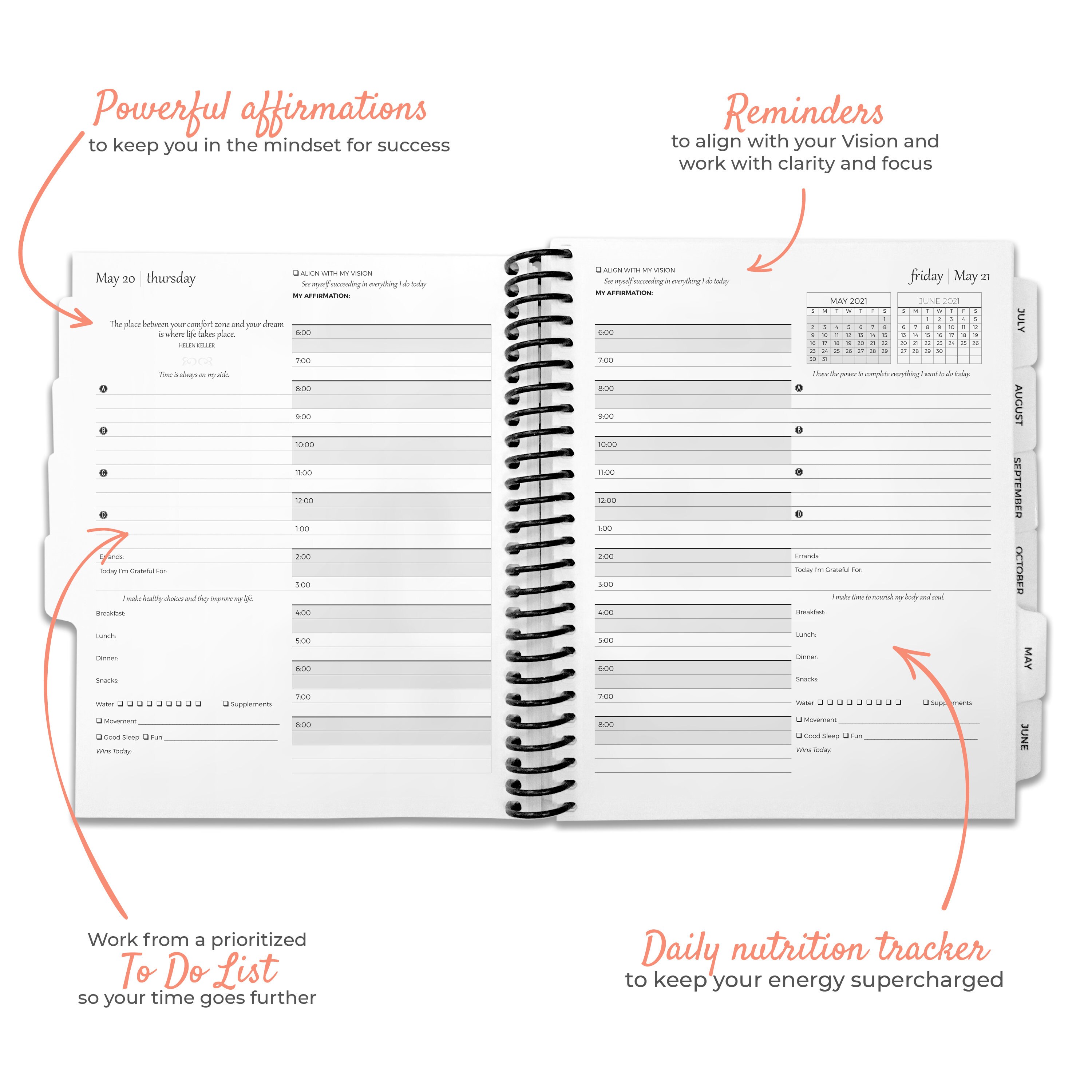 Best Planner Ever 12 MONTH CALENDAR YEAR 2022 Daily Planner Etsy