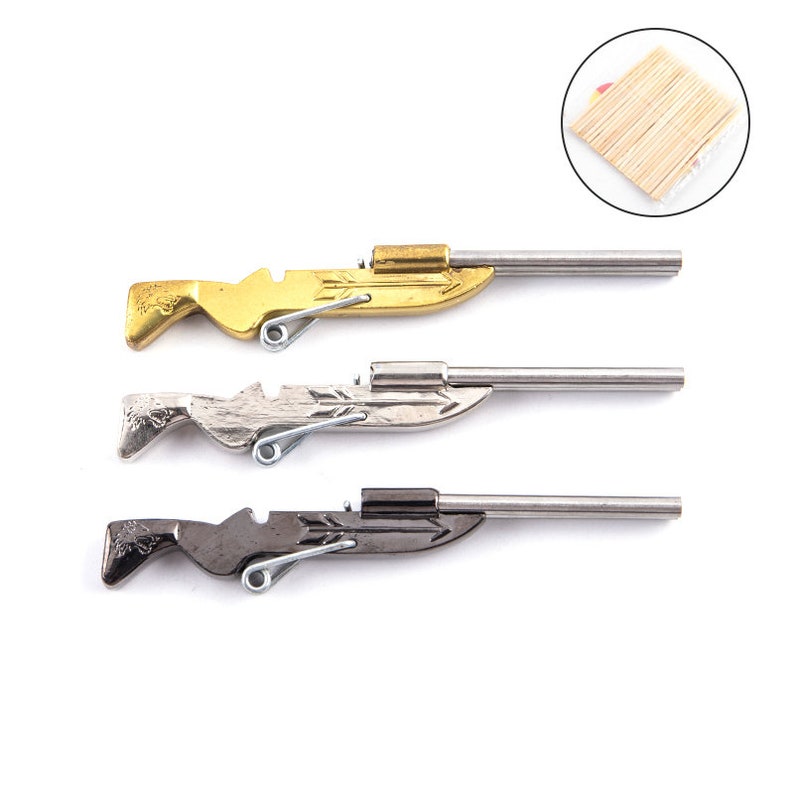 Mini Toothpick Shotgun Shooter Funny Shooting Miniature Gun Toys