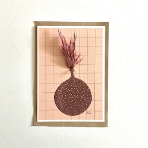 Cartão ilustrado de flores secas “La Dame Jeanne” Coleção de cartões de flores mortas
