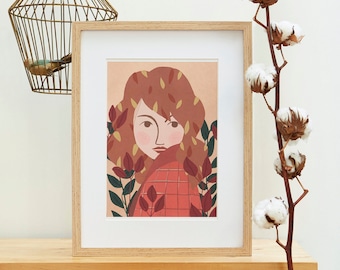 Poster A4, "Autumn", printing of an original illustration