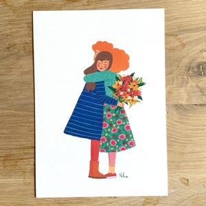 Große A5 Hug 2 Karte, Wandposter oder Geschenk