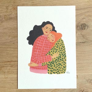 Große A5 Hug 4 Karte, Wandposter oder Geschenk