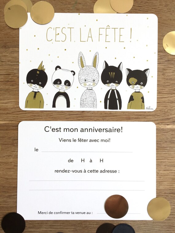 Kit Cartons D Invitation Anniversaire Animaux Etsy